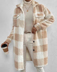 Gray Plaid Collared Neck Button Down Coat Sentient Beauty Fashions Apparel & Accessories