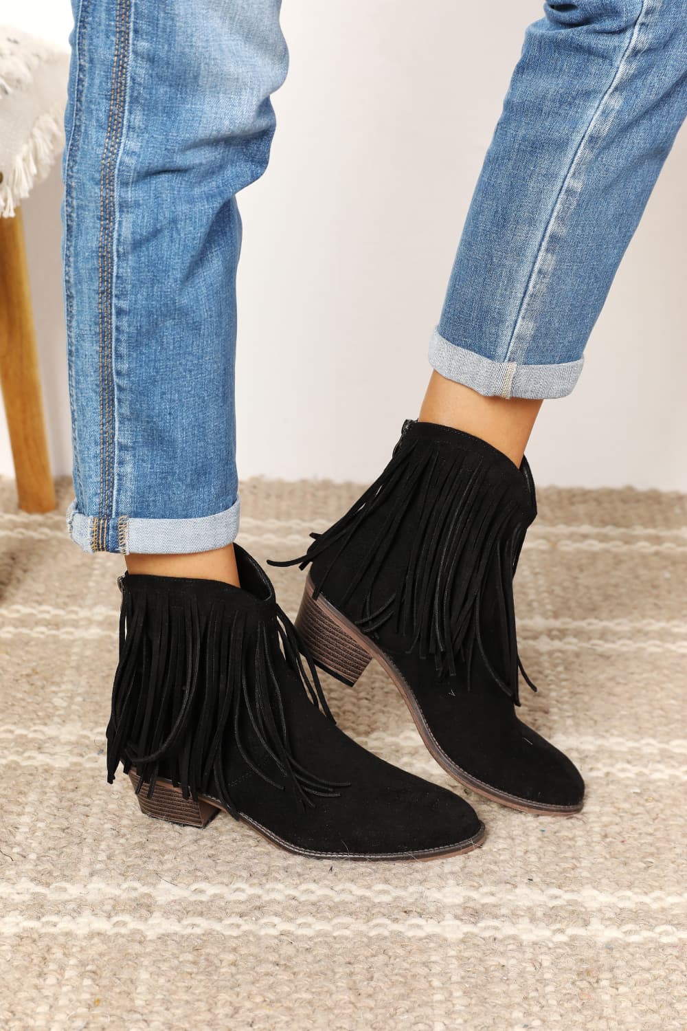 Gray Legend Women&#39;s Fringe Cowboy Western Ankle Boots Sentient Beauty Fashions shoes
