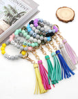 Antique White Assorted 2-Pack Multicolored Beaded Tassel Keychain Sentient Beauty Fashions Apparel & Accessories