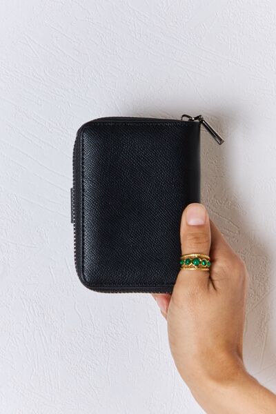 Light Gray David Jones PU Leather Mini Wallet Sentient Beauty Fashions Apparel & Accessories