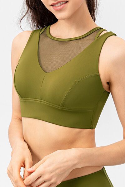 Wheat Cutout Wide Strap Active Tank Sentient Beauty Fashions Apparel & Accessories