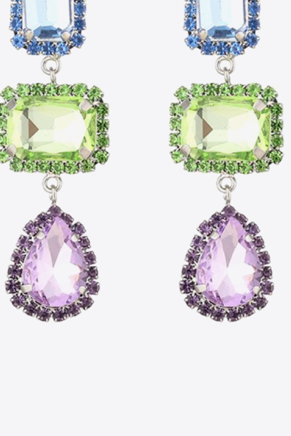 White Smoke Multicolored Glass Stone Copper Earrings Sentient Beauty Fashions earrings