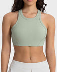 Rosy Brown Wide Strap Cropped Sport Tank