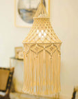Tan Macrame Hanging Lampshade Sentient Beauty Fashions Home Decor