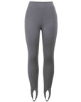 Dim Gray Ribbed Mid Waist Leggings Sentient Beauty Fashions Apparel & Accessories