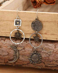 Rosy Brown Star, Sun, and Moon Earrings