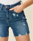 Judy Blue Full Size Tummy Control High Waist Denim Shorts