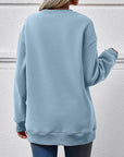 Dark Gray FELIZ NAVIDAD Round Neck Drop Shoulder Sweatshirt