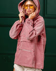 Rosy Brown BiBi Half Zip Long Sleeve Hoodie Sentient Beauty Fashions Apparel & Accessories