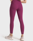 Maroon Double Take Wide Waistband Leggings Sentient Beauty Fashions Apparel & Accessories