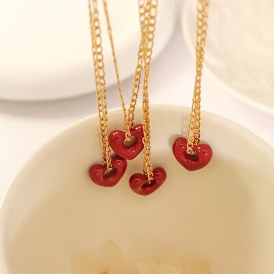 Wheat Titanium Steel Heart Pendant Necklace Sentient Beauty Fashions Apparel &amp; Accessories