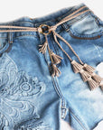 Light Gray Braid Belt with Tassels Sentient Beauty Fashions *Accessories