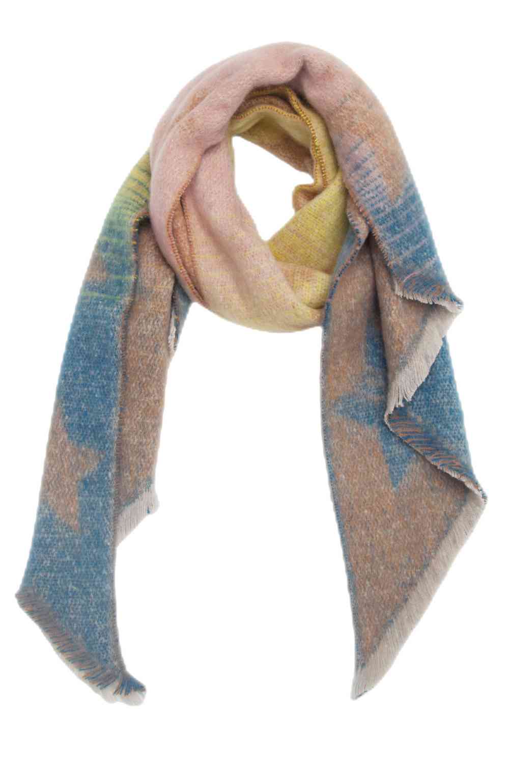 Rosy Brown Raw Hem Polyester Scarf Sentient Beauty Fashions *Accessories