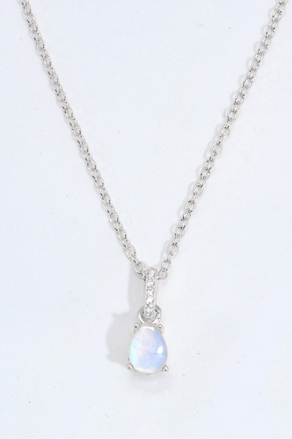 Lavender Moonstone Teardrop Pendant Necklace Sentient Beauty Fashions jewelry