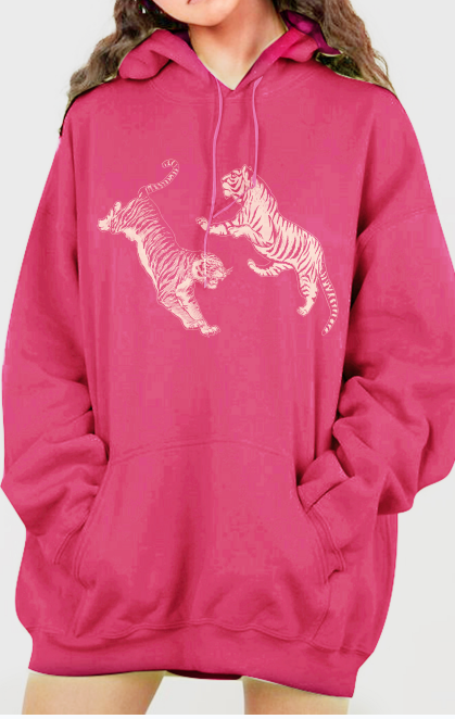 Maroon Simply Love Full Size Dropped Shoulder Tiger Graphic Hoodie Sentient Beauty Fashions Apparel & Accessories