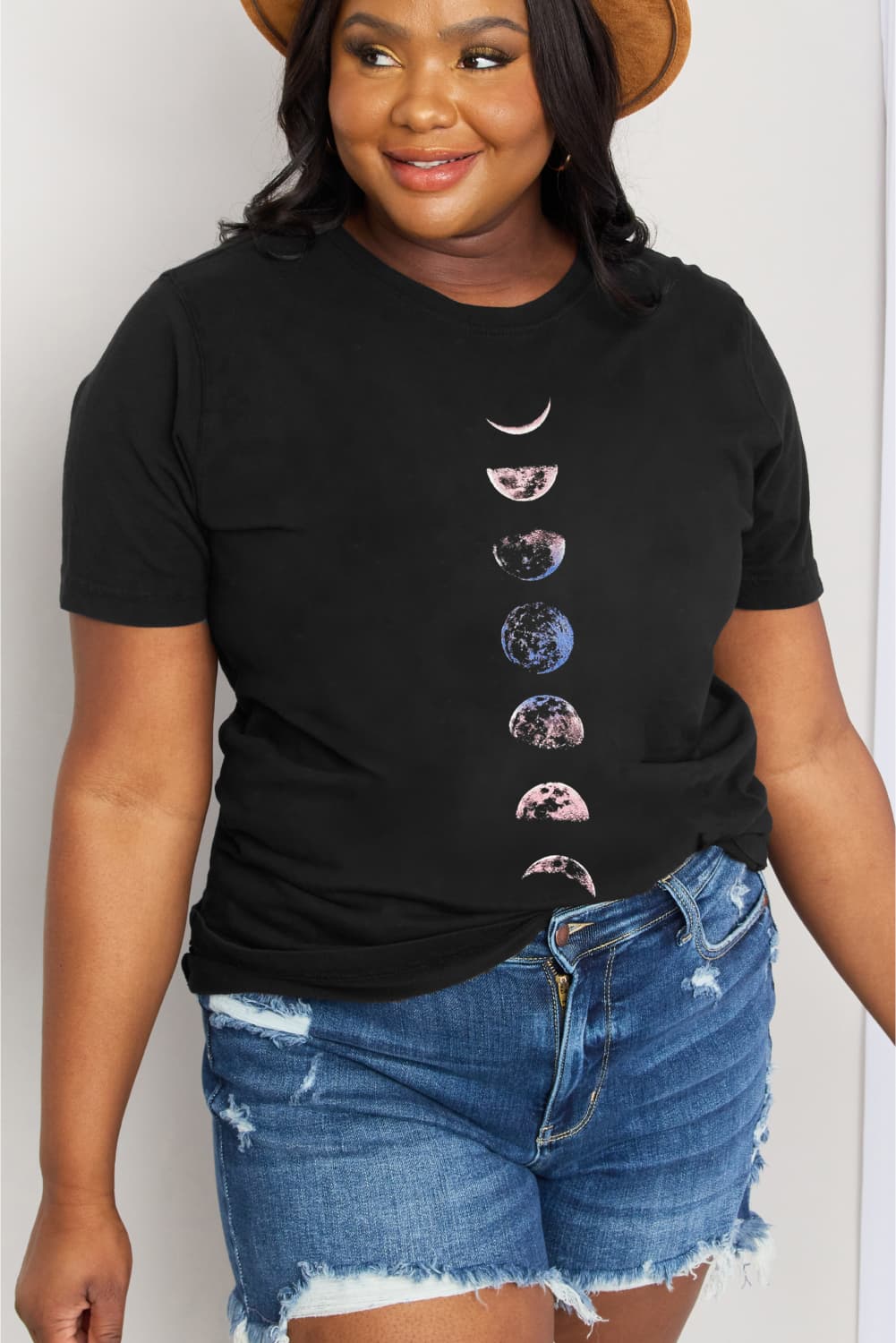 Dark Slate Gray Simply Love Full Size Graphic Cotton Tee Sentient Beauty Fashions Apparel & Accessories
