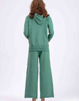 Dim Gray Long Sleeve Hooded Sweater and Knit Pants Set Sentient Beauty Fashions Pants
