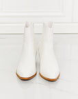Beige MMShoes Watertower Town Faux Leather Western Ankle Boots in White Sentient Beauty Fashions shoes