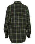 Dark Slate Gray Plaid Snap Down Dropped Shoulder Shirt Sentient Beauty Fashions Apparel & Accessories