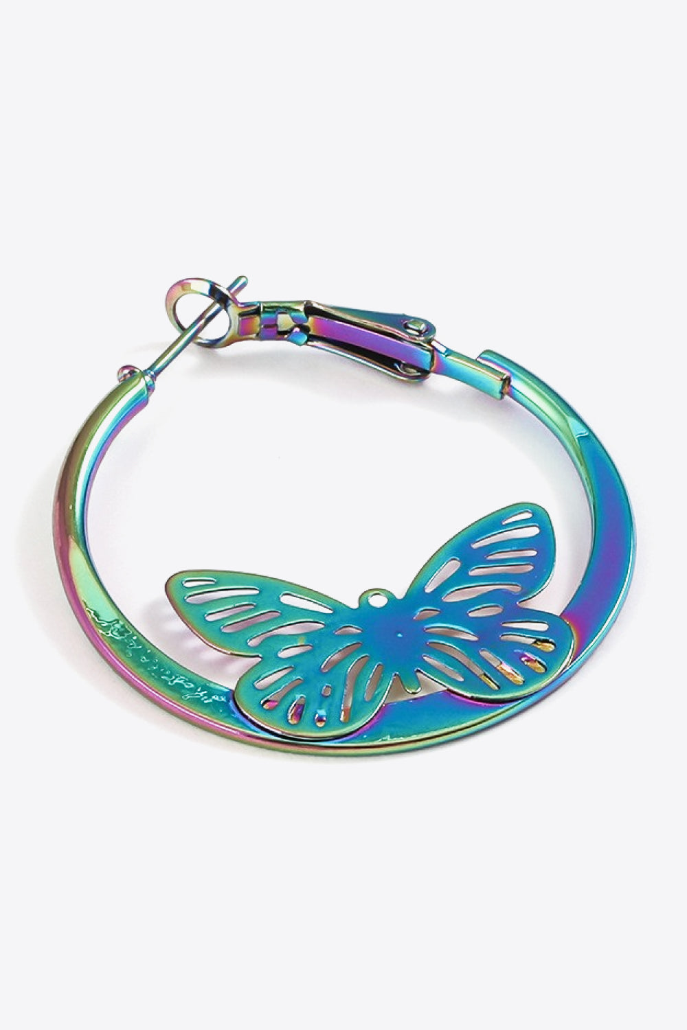 5-Pair Wholesale Multicolored Butterfly Huggie Earrings