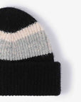 Light Gray Tricolor Cuffed Knit Beanie