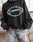 Dark Slate Gray Round Neck Long Sleeve FOOTBALL Graphic Sweatshirt Sentient Beauty Fashions Apparel & Accessories