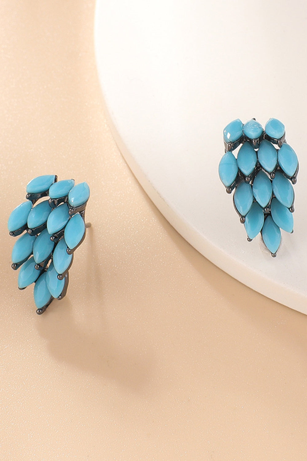 Wheat Turquoise Stud Earrings Sentient Beauty Fashions jewelry
