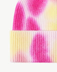 Pale Violet Red Tie-Dye Cuffed Knit Beanie Sentient Beauty Fashions *Accessories