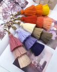 Light Gray Assorted 4-Pack Multicolored Fringe Keychain Sentient Beauty Fashions Apparel & Accessories