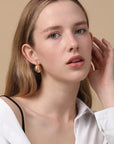 Rosy Brown Chunky C-Hoop Brass Earrings Sentient Beauty Fashions jewelry