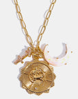 White Smoke Constellation and Moon Pendant Copper Necklace Sentient Beauty Fashions