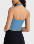 Light Gray Cropped Sport Tank Sentient Beauty Fashions Activewear