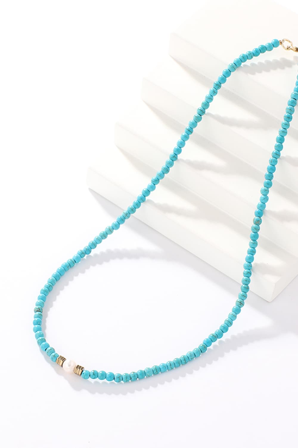 White Smoke Turquoise &amp; Pearl Necklace Sentient Beauty Fashions jewelry