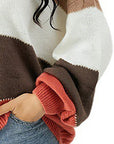 Gray Color Block Dropped Shoulder Sweater Sentient Beauty Fashions Apparel & Accessories