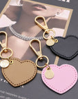 Dim Gray Assorted 4-Pack Heart Shape PU Leather Keychain Sentient Beauty Fashions Apparel & Accessories