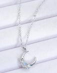 Lavender Natural Moonstone Moon Pendant Necklace Sentient Beauty Fashions jewelry