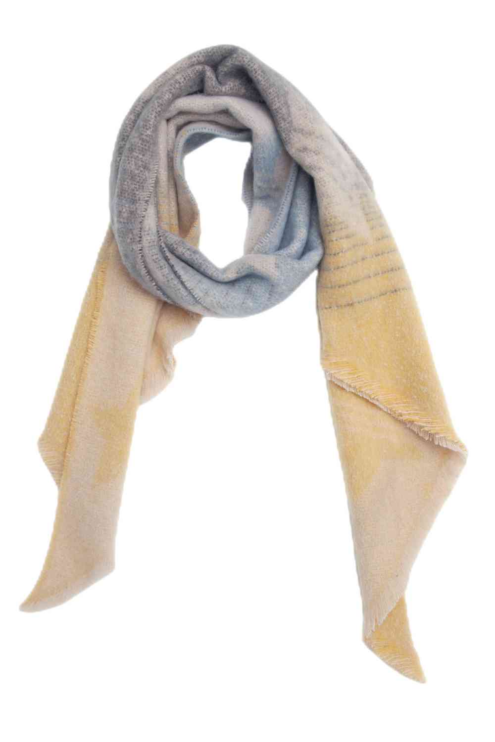 Tan Raw Hem Polyester Scarf Sentient Beauty Fashions *Accessories