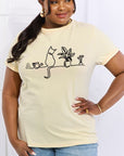 Light Gray Simply Love Full Size Cat Graphic Cotton Tee Sentient Beauty Fashions Apparel & Accessories