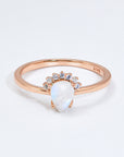 Lavender 18K Rose Gold-Plated Pear Shape Natural Moonstone Ring Sentient Beauty Fashions rings
