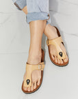 Light Gray MMShoes Drift Away T-Strap Flip-Flop in Sand Sentient Beauty Fashions shoes