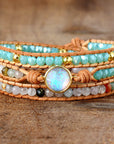 Dim Gray Opal Beaded Layered Bracelet Sentient Beauty Fashions jewelry