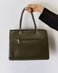 Dark Slate Gray David Jones Texture PU Leather Handbag Sentient Beauty Fashions Apparel & Accessories