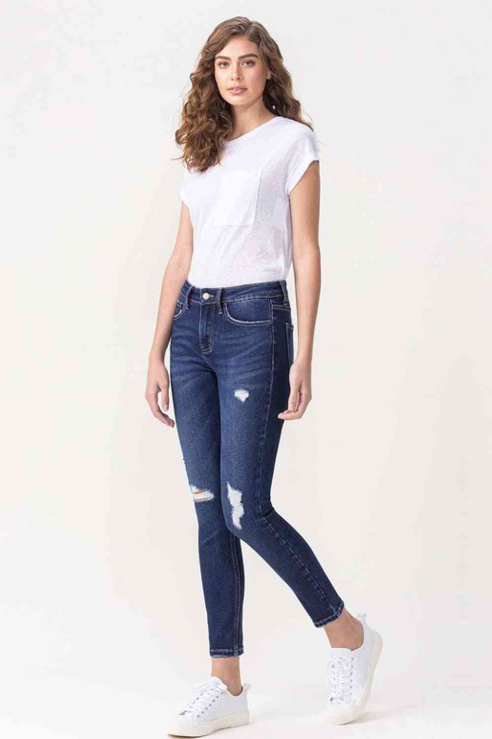 White Smoke Lovervet Full Size Chelsea Midrise Crop Skinny Jeans Sentient Beauty Fashions Apparel &amp; Accessories