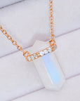 Light Gray Natural Moonstone Chain-Link Necklace Sentient Beauty Fashions Jewelry