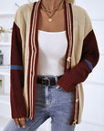 Light Gray Contrast Button Up Dropped Shoulder Cardigan Sentient Beauty Fashions Apparel & Accessories