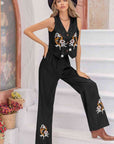 Gray V-Neck Tank Top and Long Pants Set Sentient Beauty Fashions Apparel & Accessories