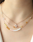 Tan Alloy Three-Piece Necklace Set Sentient Beauty Fashions necklaces