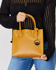 Black David Jones PU Leather Handbag Sentient Beauty Fashions Apparel & Accessories