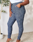 Gray LOVEIT Heathered Drawstring Leggings with Pockets Sentient Beauty Fashions Apparel & Accessories