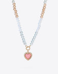White Smoke Heart Pendant Beaded Necklace Sentient Beauty Fashions Necklaces